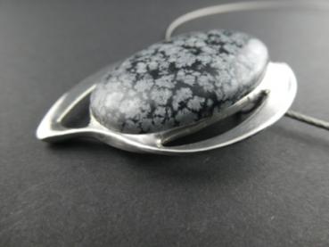 Schneeflockenobsidian Kettenanhänger